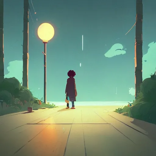 Prompt: need a place to hide, but i can't find one near, wanna feel alive, outside i can't fight my fear, cory loftis, james gilleard, atey ghailan, makoto shinkai, goro fujita, studio ghibli, rim light, exquisite lighting, clear focus, very coherent, plain background