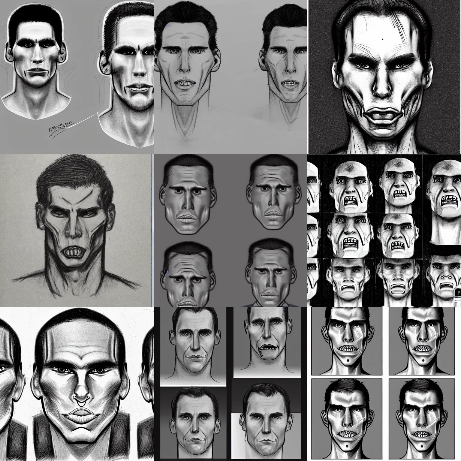 Prompt: police sketches of jerma985 looking dubious, detailed, terrifying