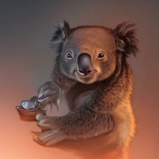 Image similar to ninja koala, award winning creature portrait photography, extremely detailed, artstation, 8 k, sensual lighting, incredible art, wlop, artgerm