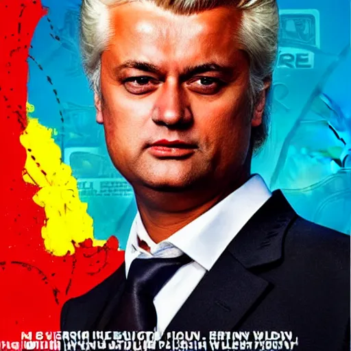 Image similar to geert wilders in bollywood movieposter