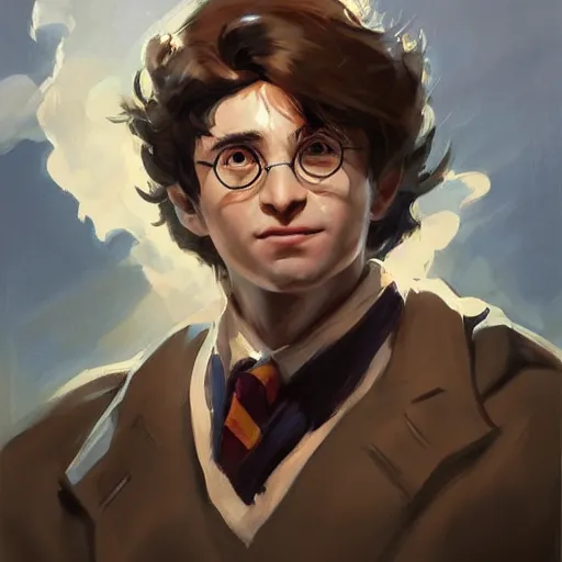 Image similar to greg manchess portrait painting of harry potter overwatch character, medium shot, asymmetrical, profile picture, organic painting, sunny day, matte painting, bold shapes, hard edges, street art, trending on artstation, by huang guangjian and gil elvgren and sachin teng