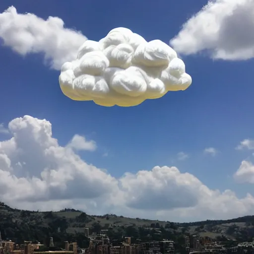 Prompt: a cloud in the sky that looks like coach Tomlin