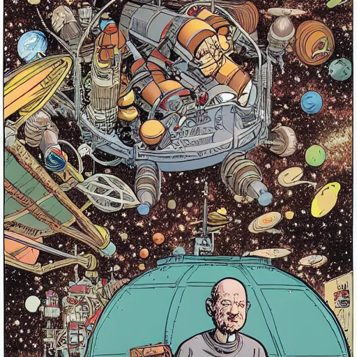 Image similar to james webb space telescop by geof darrow