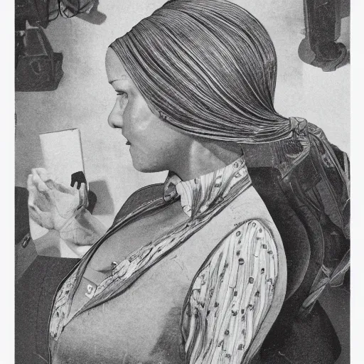 Image similar to a woman, hyper detailed, photo realism, Vintage Magazine Illustration