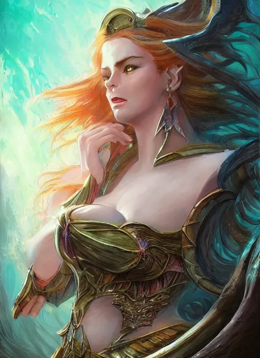 Image similar to female siren ultra detailed fantasy, dndbeyond, bright, colourful, realistic, dnd character portrait, full body, pathfinder, pinterest, art by ralph horsley, dnd, rpg, lotr game design fanart by concept art, behance hd, artstation, deviantart, hdr render in unreal engine 5