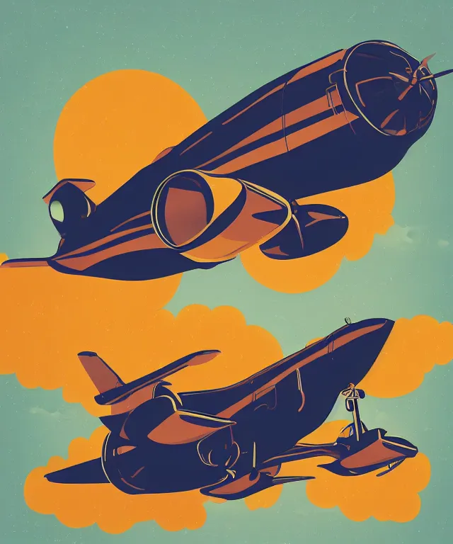 Prompt: airplane whole illustration vector digital art trending on artstation