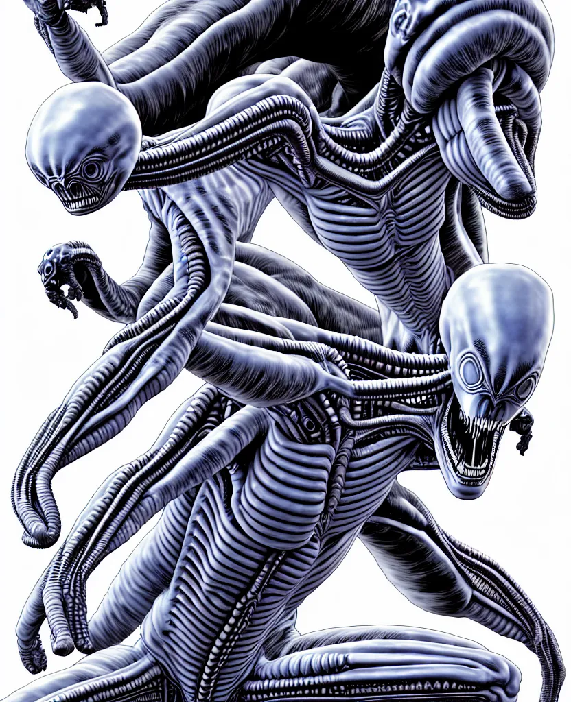 Image similar to newborn from alien, by yusuke murata!!!!!!!!, symmetrical!!!, hd, hyper detailed, 4 k