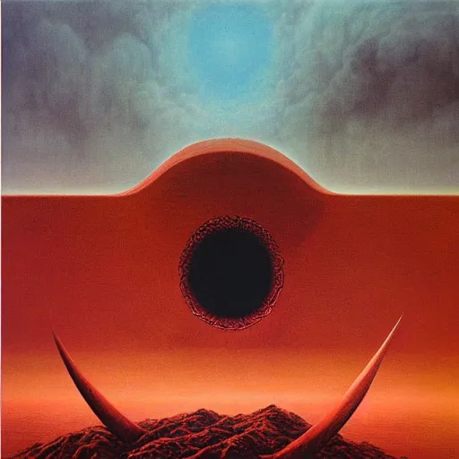 Prompt: A mapo tofu album cover, by Zdzislaw Beksinski, oil on canvas