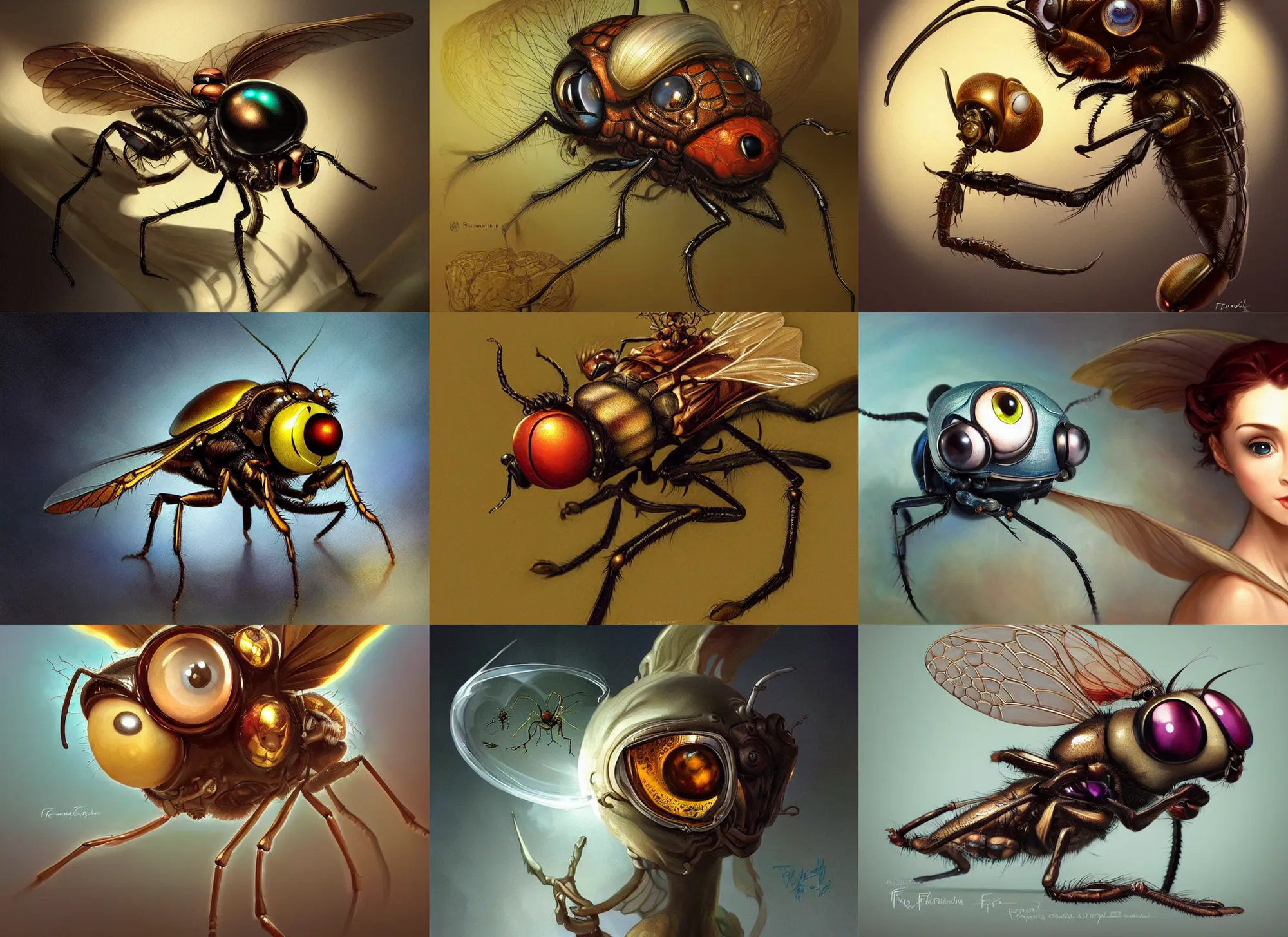 Prompt: an anthropomorphic fly with big eyes wearing a lab coat, diffuse lighting, fantasy, intricate, elegant, highly detailed, lifelike, photorealistic, digital painting, artstation, illustration, concept art, smooth, sharp focus, art by frank frazetta and marco bucci and loish and rossdraws and artgerm and alphonse mucha