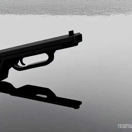 Image similar to a rubber dock with a glock, photorealistic 8 k render