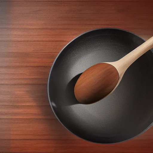 Image similar to elongated wok, stretched out so that it is ovular, photorealistic, 8k