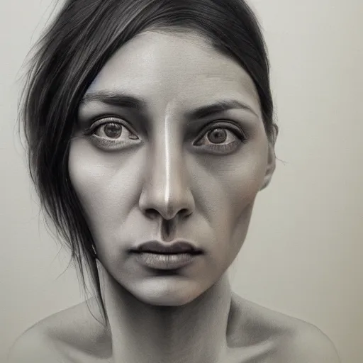 Prompt: a two people's face fusing together!!!!!!, photorealistic art style, charcoal drawing by richard mortensen, matte drawing, hyper realism, zbrush, mannerism