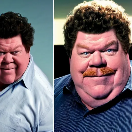 Image similar to live-action-Wario-hollywood movie casting, played by George Wendt, posing for poster photography