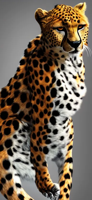 Image similar to a portrait photo of luffy as cheetah, side shot, by professional photographer, 8 k resolution, high quality