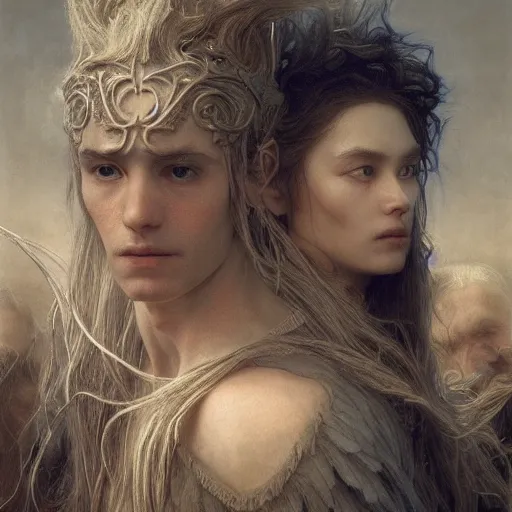 Image similar to labyrinth, masterpiece by Edgar Maxence and Ross Tran and Michael Whelan, gustav dore, 8k, octane render