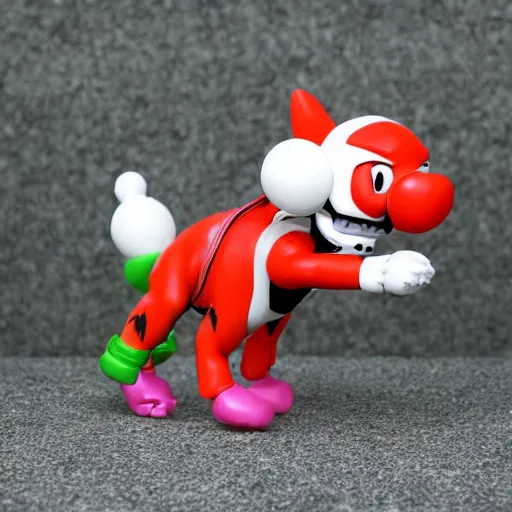 Prompt: nintendo dog walker, stop motion vinyl action figure, plastic, toy, by butcher billy