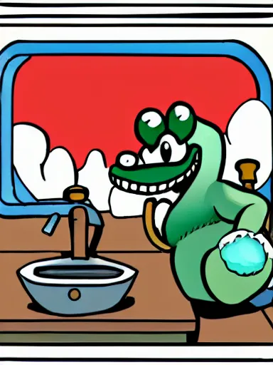 Prompt: crocodile plumber in the style of rutkowski