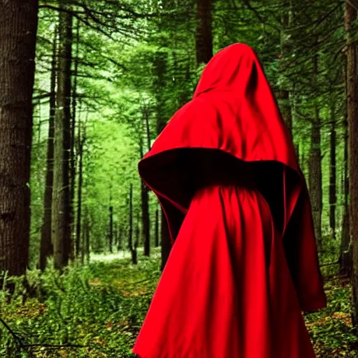 Prompt: photo of a real-life beautiful red riding hood rogue