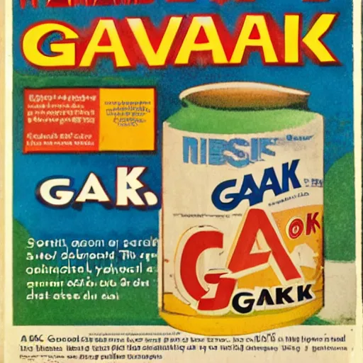 Image similar to advertisement for GAK