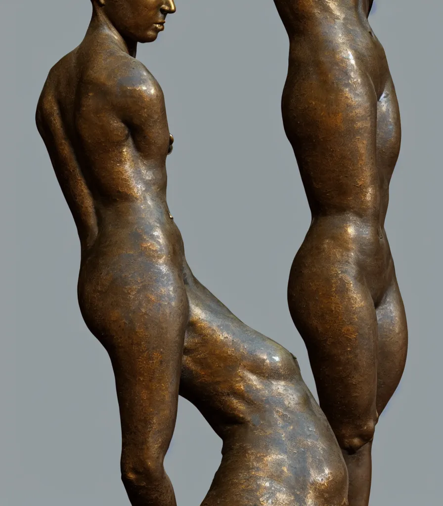 Image similar to detailed photo of old bronze patina statue of most beautiful woman, full body view, various poses, photorealism, intricate detail, museum diffuse lighting