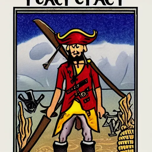 Prompt: tarot card of a pirate