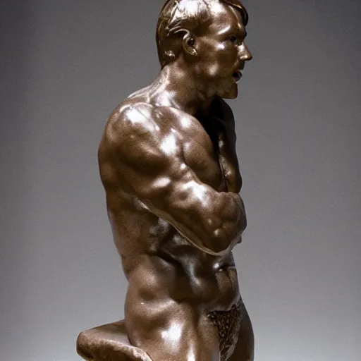 Image similar to conan o'brien and andy richter, by auguste rodin, bronze