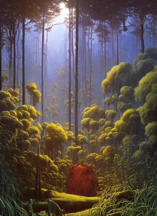 Image similar to hyper realistic end of the weak gorgeous lighting, blue sky, highly detailed, lush forest by zdzisław beksinski and norman rockwell and greg rutkowskiweta studio, and lucasfilm