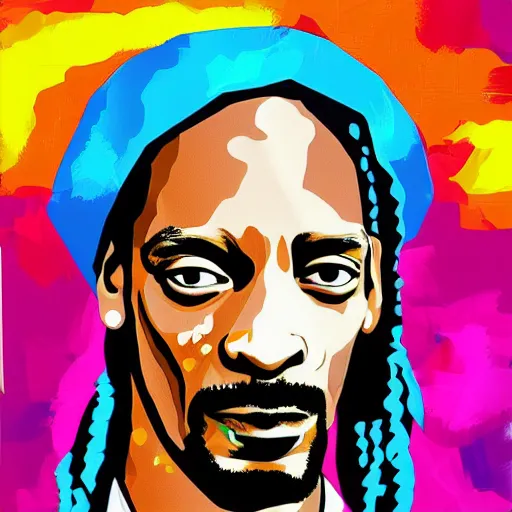 Prompt: snoop dog wpap art