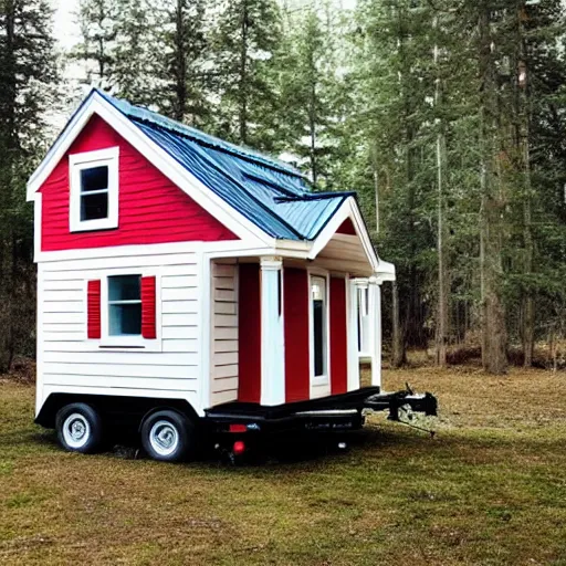 Prompt: a tiny house in a white and red mushroom