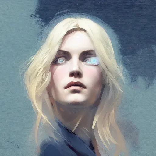 Image similar to Beautiful girl with a blond hair and blue eyes profile picture by Greg Rutkowski, asymmetrical, Organic Painting , Matte Painting, geometric shapes, hard edges, street art, trending on the artstation, realistic:2 by Sachin Teng:4, blur: -4