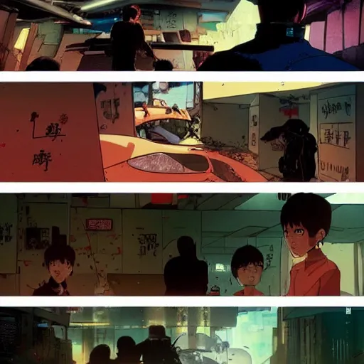 Image similar to Inside an gang hideout, cyberpunk, wide angle, cinematic shot, highly detailed, cinematic lighting , photorealistic, 8K, created by Hideaki Anno + Katsuhiro Otomo +Rumiko Takahashi