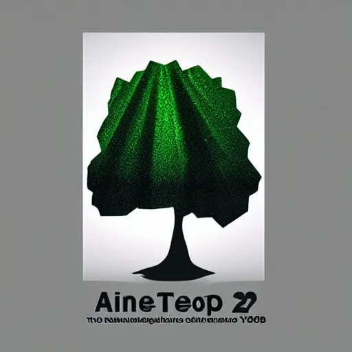 Image similar to a logo of a tree in the y 2 k style, created by the designers republic