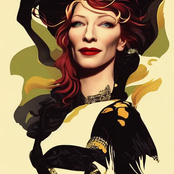 Image similar to cate blanchett, by Sachin Teng + Karol Bak + Rolf Armstrong