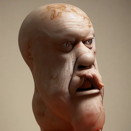 Image similar to doctor zoidberg marble sculpture by caravaggio, stunning detail
