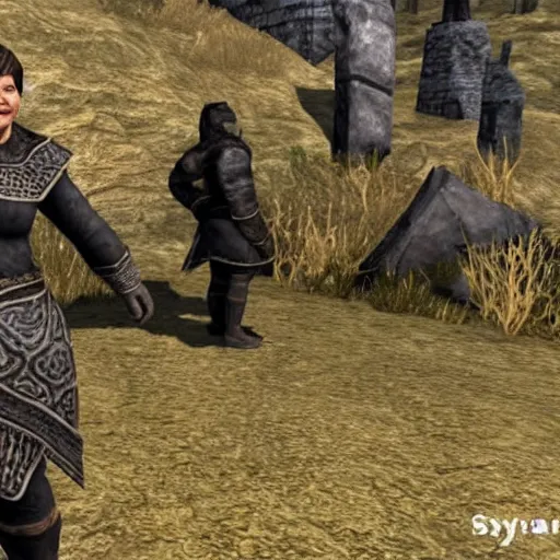 Prompt: Erna Solberg in Skyrim