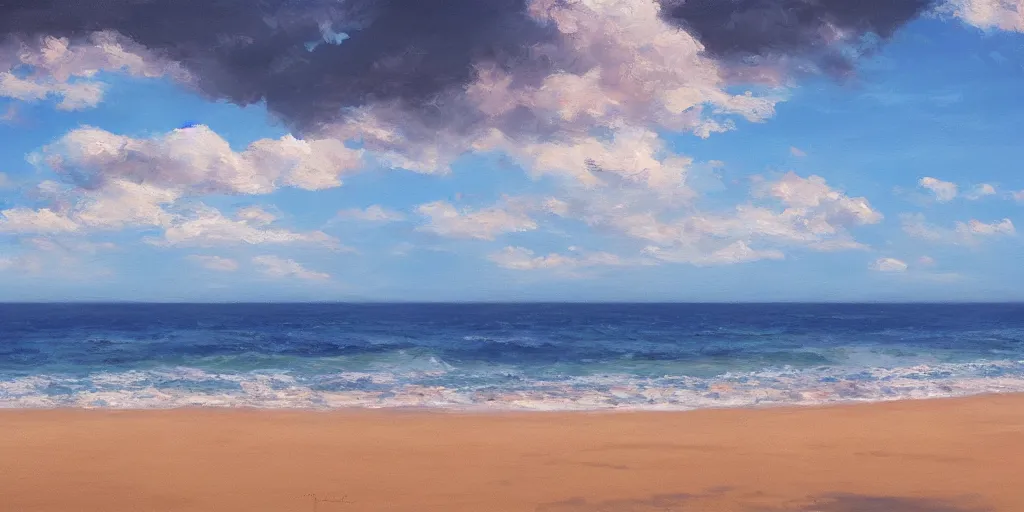 Image similar to a beach, cinematic angle, studio Ghibli, cinematic lighting, detailed oil painting, hyperrealistic, 8k