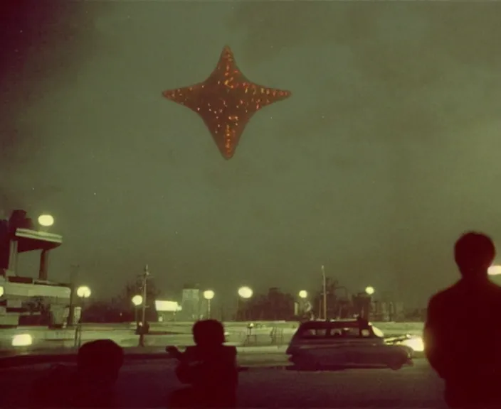 Image similar to Pulgasari the North Korean starfish monster destroying Pyongyang city, volumetric lighting, filmstill, produced by Kim Jong-il, Kodachrome, kaiju-eiga, monster movie, communist propaganda, film noir, 35mm film grain, Cooke Varotal 20-100mm T3.1, in the style of Ishirō Honda and Stanley Kubrick