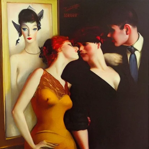 Prompt: best friends, art by edward mason eggleston, olivia, coby whitmore, rolf armstrong, wlop