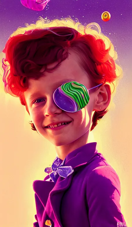 Image similar to illustration of a child in a world made of candy from willy wonka, portrait, sharp focus, digital art, concept art, dynamic lighting, by emylie boivin, anna dittmann, mark arian, marc davis, and sandra chevrier