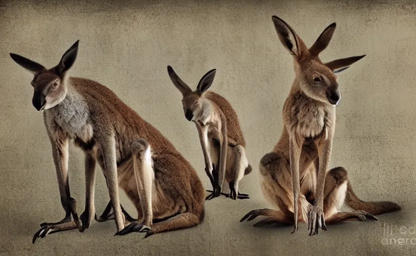 Prompt: a machine that creates kangaroos, digital art