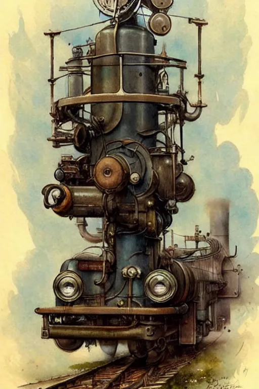 Image similar to (((((1950s huge steam engine. muted colors.))))) by Jean-Baptiste Monge !!!!!!!!!!!!!!!!!!!!!!!!!!!