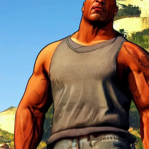 Image similar to The Rock in Grand Theft Auto 5 loading screen