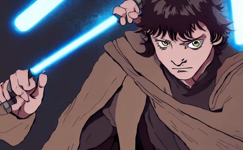 Image similar to luke skywalker in demon slayer style