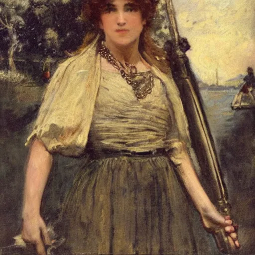 Image similar to action heroine by alfred stevens