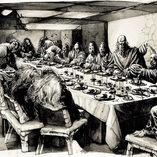 Image similar to The Last Supper by Simon Bisley