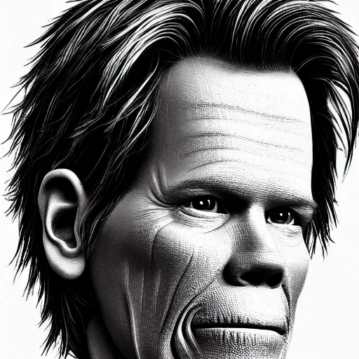 Image similar to ultra detailed kevin bacon shaped exactly like a bacon rendered by octane digital painting inspired by arcimboldo