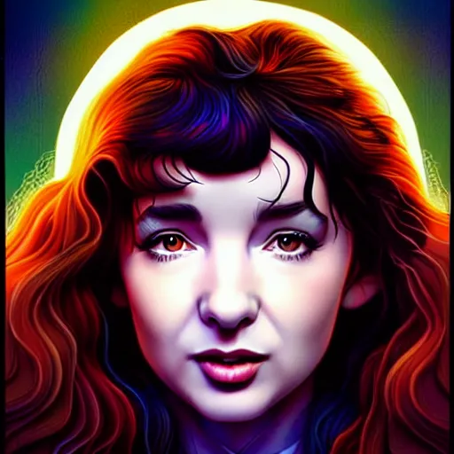 Prompt: richly detailed color illustration young kate bush illustrated by artgerm and mina petrovic and timothy kong and marina federovna. 3 - d shadowing, stranger things