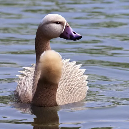 Image similar to goose with flowing blonde hair