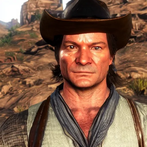 Image similar to Jason Bateman as a character in Red Dead Redemption 2