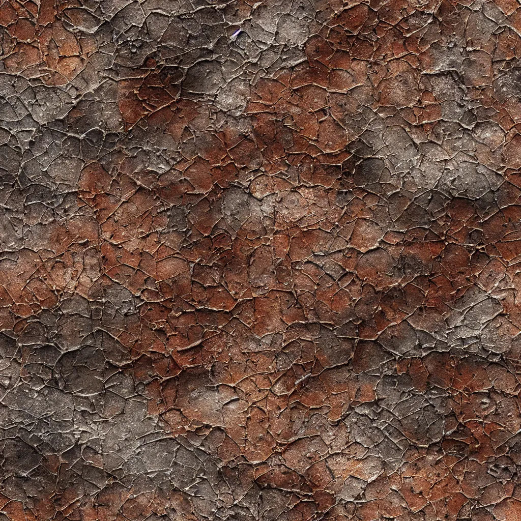 Image similar to seamless tileable texture of damaged rusted metal, realistic, very detailed, beautiful, intricate details, sharp focus, substance designer, substance render, substance painter, marmoset, unreal engine, octane render